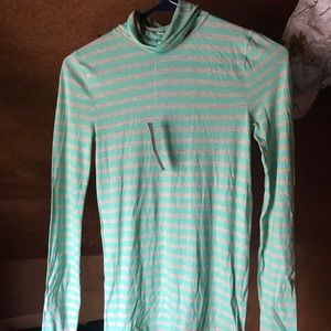 NWT J. Crew Teal & Gray cowl/Turtleneck